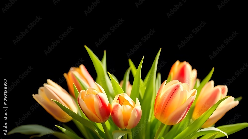 Elegant Tulip Bouquet in Soft Daylight Black and Gold Contrast Elegant Tulip Bouquet in Soft Daylight Black and Gold Contrast