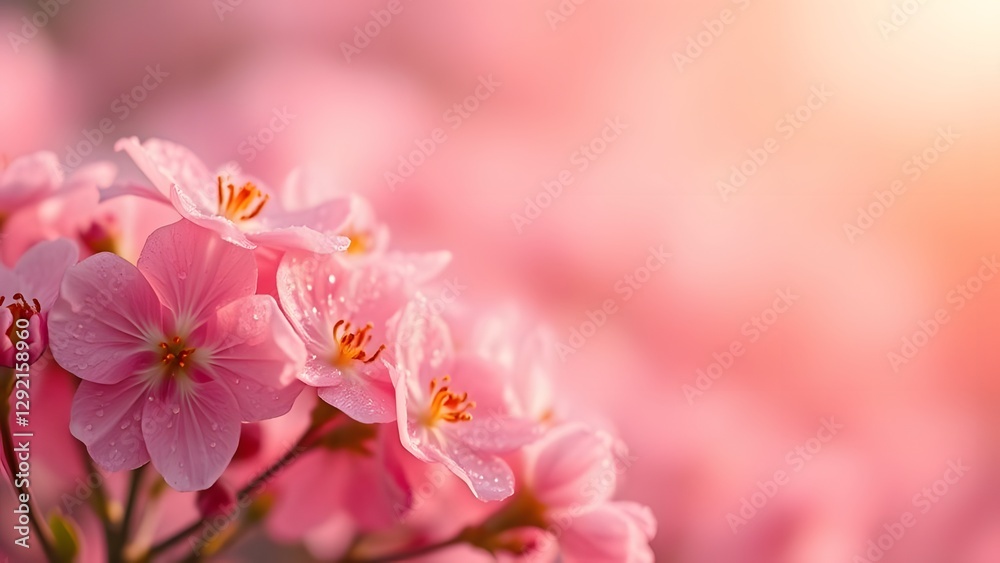 Serene Spring Morning Dew-Kissed Blooms in Pastel Hues Serene Spring Morning Dew-Kissed Blooms in Pastel Hues