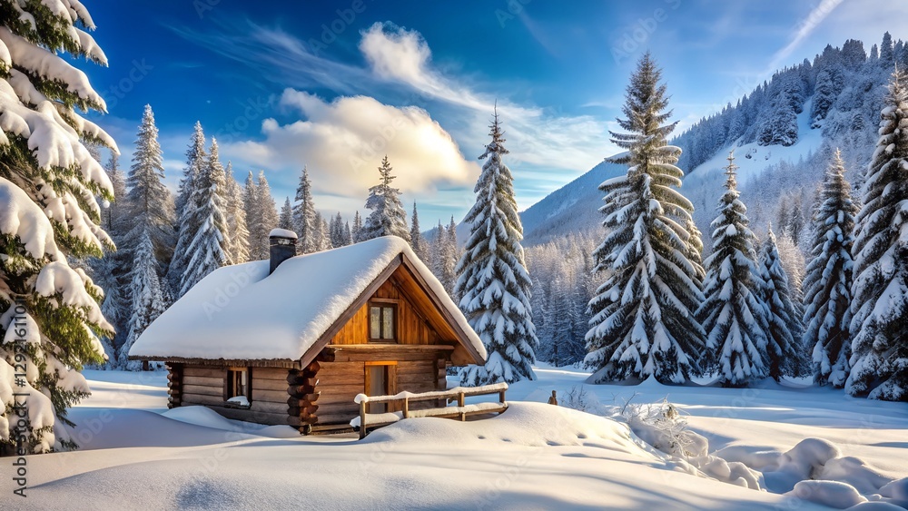 Naklejka premium house in the mountains