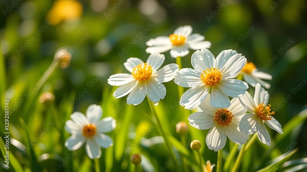 Tranquil Spring Morning Dew-kissed Blooms in Soft Light Tranquil Spring Morning Dew-kissed Blooms in Soft Light