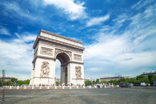 Famous Arc de Triomphe against nice blue sky Arc de Triomphe mon
