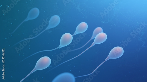 Detailed microscope image of sperm cells showcasing motility and structure. Ideal for reproductive health studies, IVF research, and fertility analysis. Copy space for scientific presentation