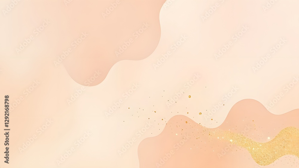 Obraz premium Whispers of Serenity A Dreamy Abstract Art Piece in Soft Feminine Tones Against Muted Earth Tones with Delicate Golden Dust Particles