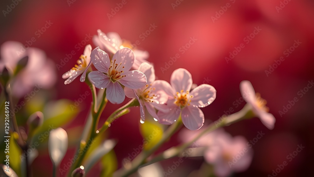 Velvet Spring Morning Dewy Blooms in Dreamy Red Hues Velvet Spring Morning Dewy Blooms in Dreamy Red Hues