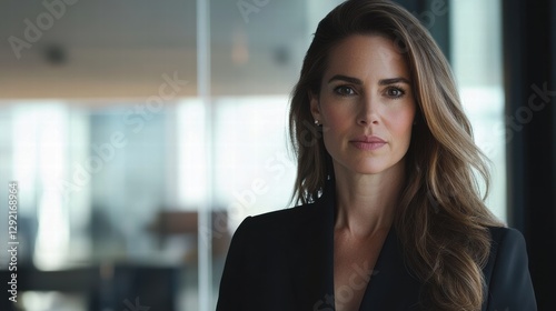 Free Download Confident Female CEO Addressing Her Team in Sleek Boardroom - GFXLoad