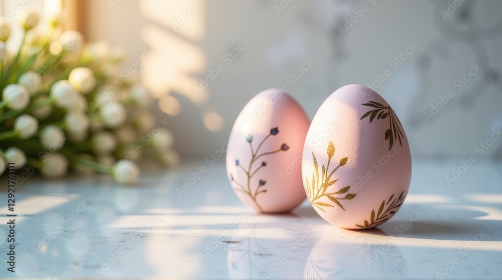 Obraz premium Elegant easter eggs with floral designs