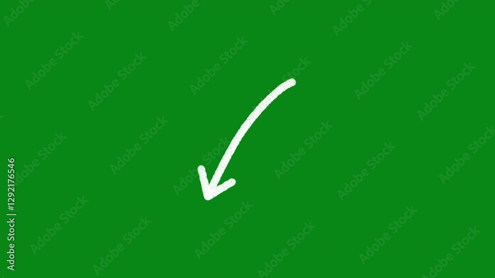 Green screen arrow. A set of arrows pointing in various directions. Chroma key. 4K. Seamless loop. Perfect for video editing projects requiring direction or navigation elements.