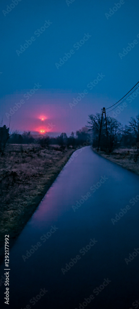 sunset over the river
