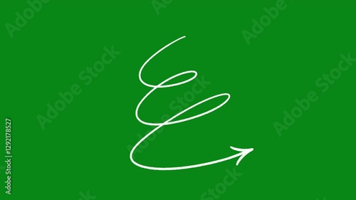Green screen arrow with a spinning and weaving motion. Chroma key. 4K. Seamless loop. Perfect for presentations, tutorials, videos, and digital content creation with customizable backgrounds.