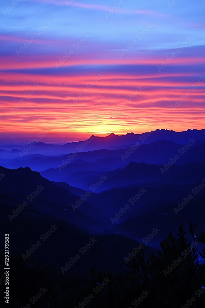 Mountain Sunrise Colorful Sky Mountain Sunrise Colorful Sky