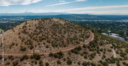 Tableau sur toile High-angle view of Pilot Butte Neighbourhood Park from a hilltop