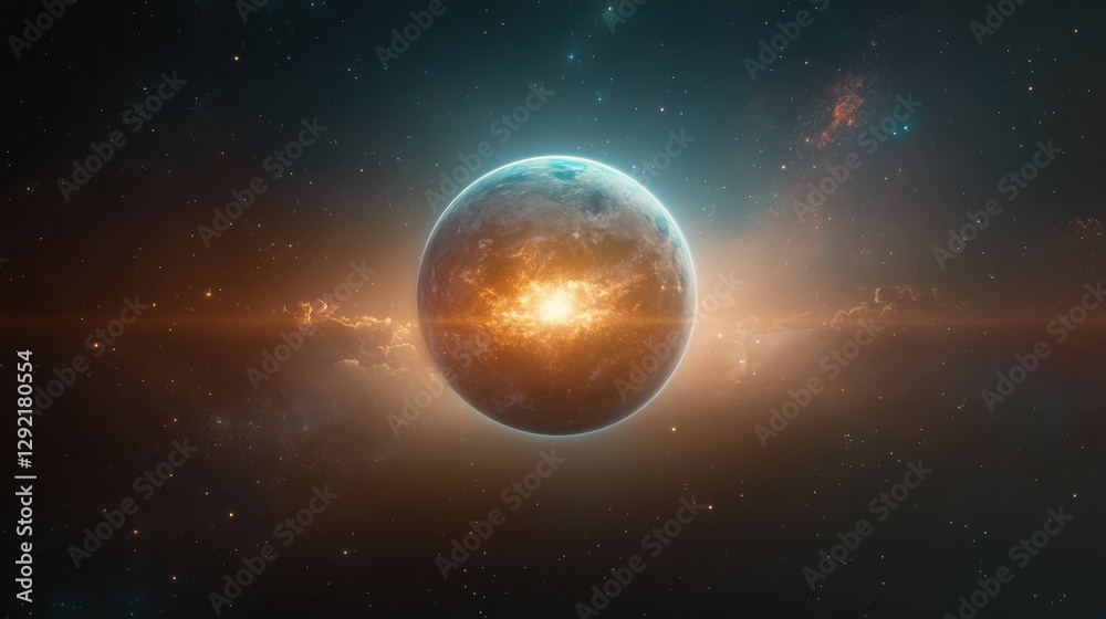 Obraz premium Planet Explosion, Cosmic Inferno