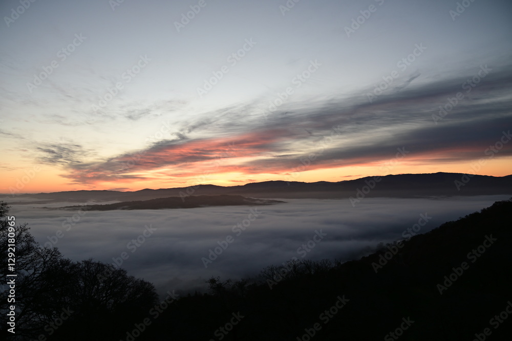 Obraz premium beautiful and colorful sunrise in the springtime