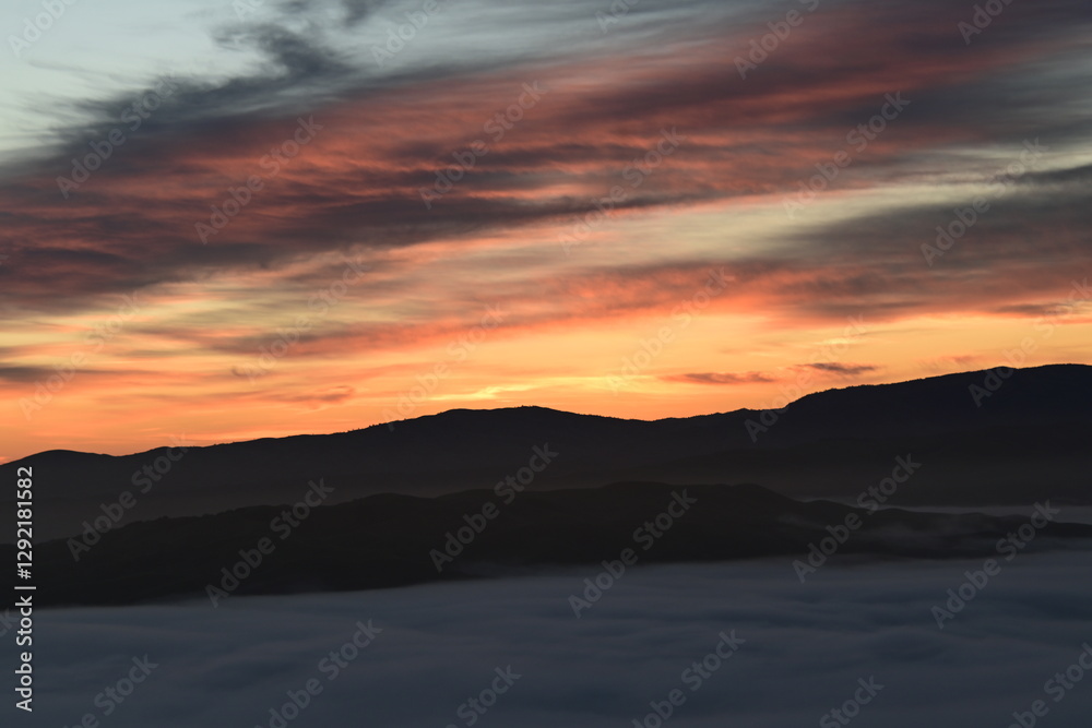 Fototapeta premium beautiful and colorful sunrise in the springtime