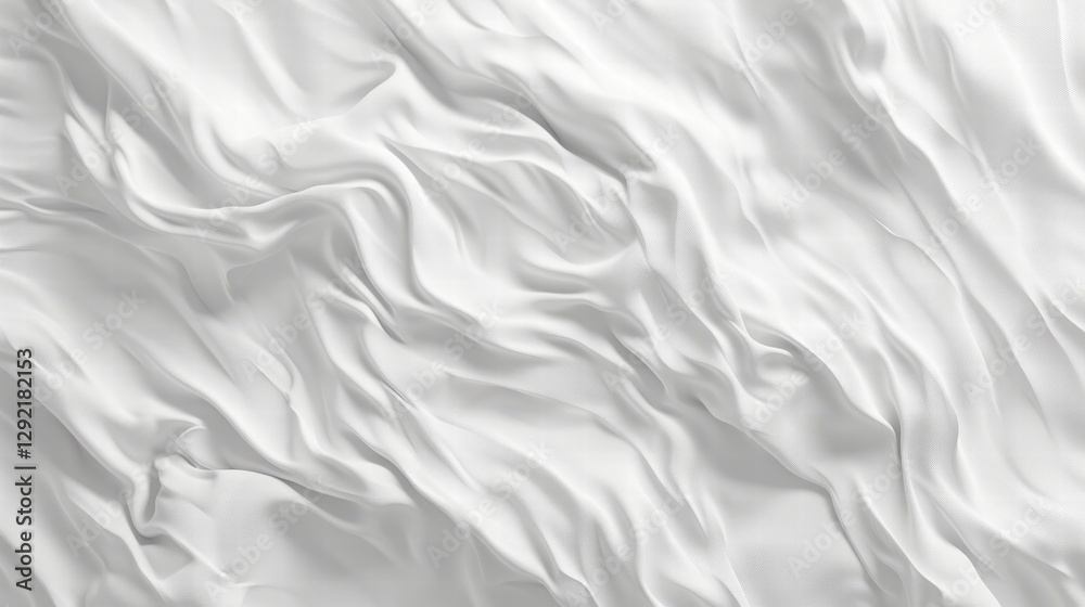 Obraz premium Minimalist clean white bed linen arranged with pillows in a bright bedroom.