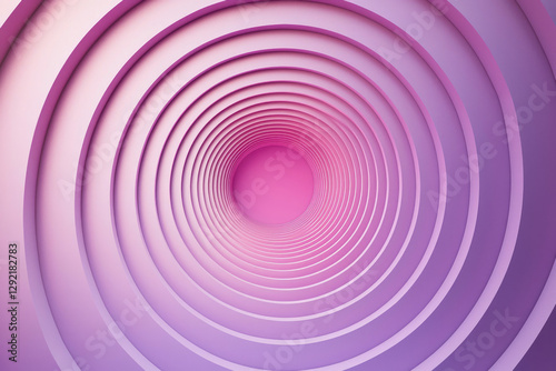 Fototapeta Naklejka Na Ścianę i Meble -  Abstract image of concentric circles in shades of pink, creating an illusion of depth and a tunnel-like effect.