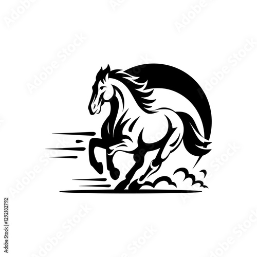 Horse silhouette With A White Background