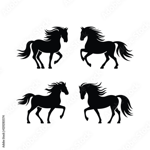 Horse  Set silhouette 