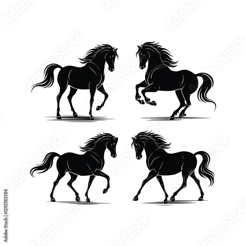 Horse  Set silhouette 
