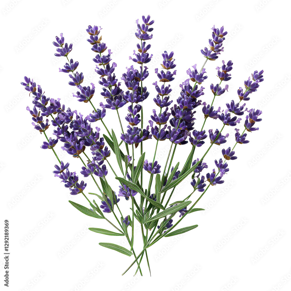 Fototapeta premium Lavender Sprigs isolated on transparent png background