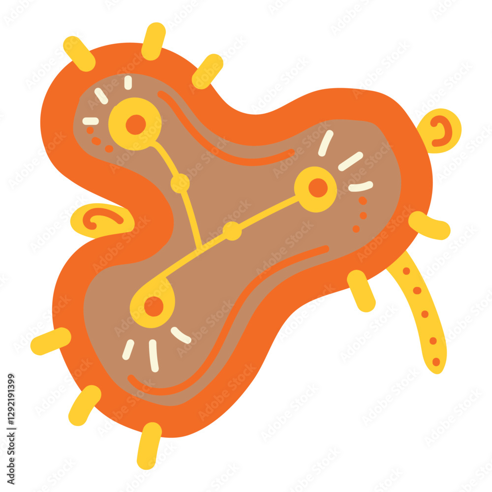 Naklejka premium Abstract colorful doodle shape. Creative vector design element. 