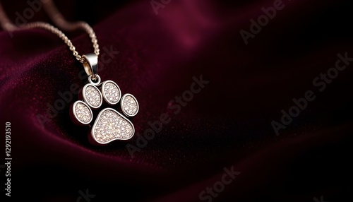Silver Paw Print Pendant Jewelry