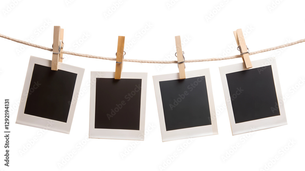 blank photo frames hanging on rope blank photo frames hanging on rope