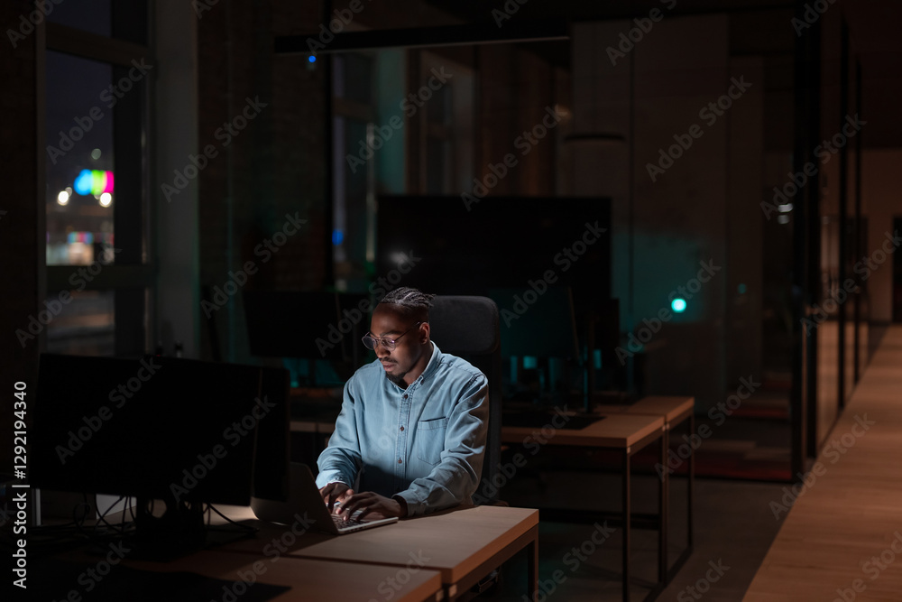 Female businesswoman employee working late in the office, using a laptop while feeling tired and burnt out. Reading, copywriting, editing, and struggling with fatigue and brain fog on a tight deadline Female businesswoman employee working late in the office, using a laptop while feeling tired and burnt out. Reading, copywriting, editing, and struggling with fatigue and brain fog on a tight deadline