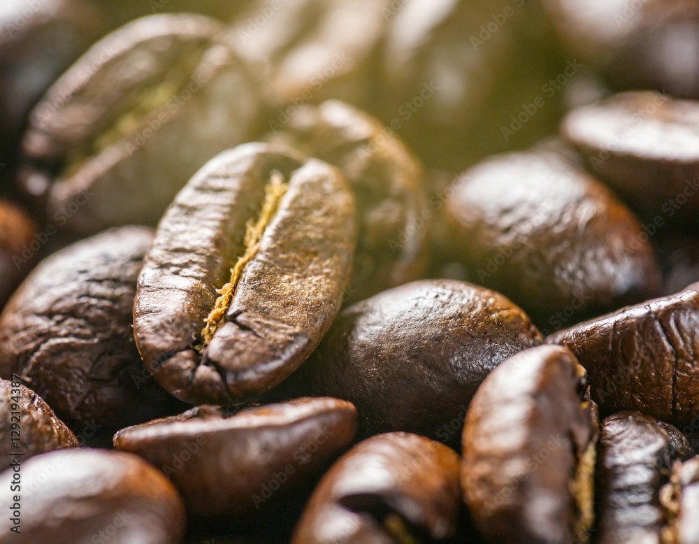 Close-Up of Roasted Coffee Beans Forming a Textured Background – Perfect for Coffee Production, Brewing, Café Culture, or as a Background for Food and Beverage Themes Close-Up of Roasted Coffee Beans Forming a Textured Background – Perfect for Coffee Production, Brewing, Café Culture, or as a Background for Food and Beverage Themes