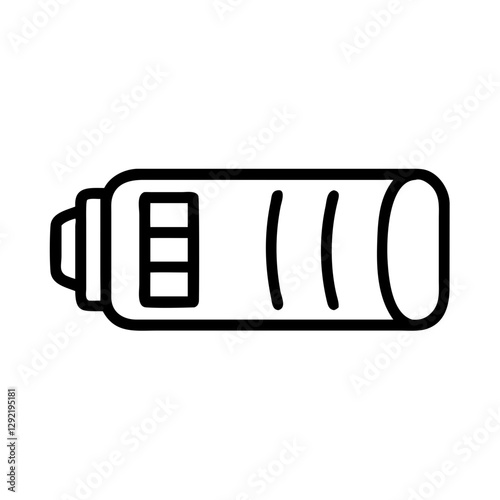 Battery icon with charge levels in black outline style