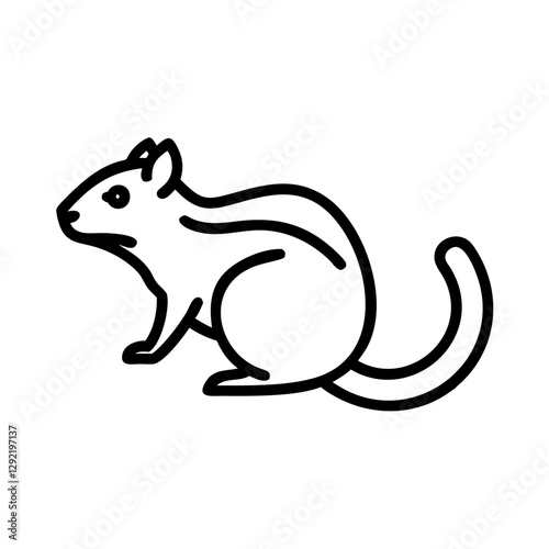 Chipmunk icon in black outline style