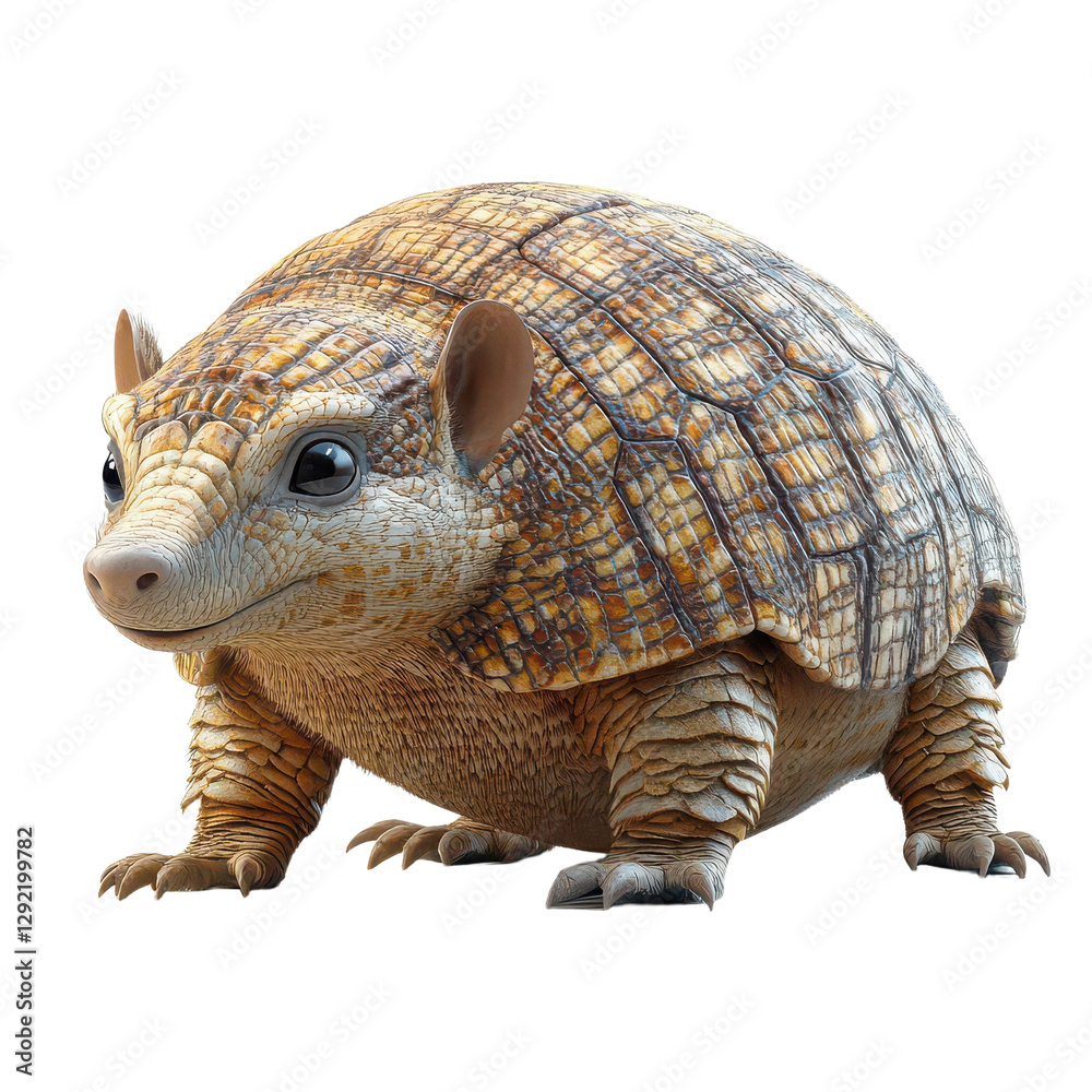 Fototapeta premium Armadillo isolated on transparent png background