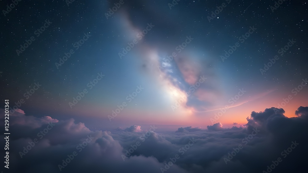 Naklejka premium Enchanting Celestial Tapestry A Stellar Display in the Night Sky