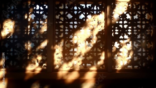 Looping Video Background of Mashrabiya with Light Filtering Through