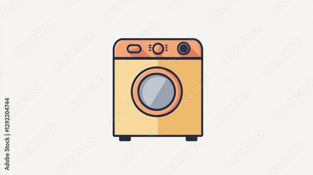 Cartoon illustration of a washing machine Cartoon illustration of a washing machine