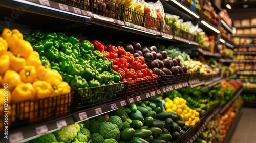Wallpaper Mural The vibrant grocery store shelves are a feast for the eyes, displaying an array of fresh vegetables Torontodigital.ca