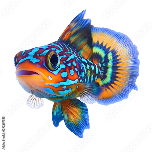mandarin dragonet fish , isolated on transparent background cutout , generative ai photo