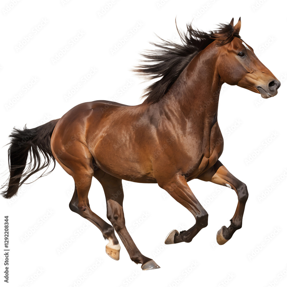 Running Brown Horse Isolated on Transparent Background Running Brown Horse Isolated on Transparent Background