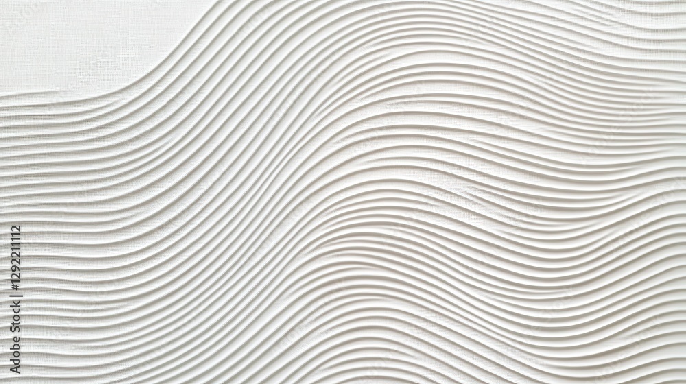 Textured white wall displaying wavy patterns with elegant, fluid curves forming dynamic abstract background for design and creative projects Textured white wall displaying wavy patterns with elegant, fluid curves forming dynamic abstract background for design and creative projects