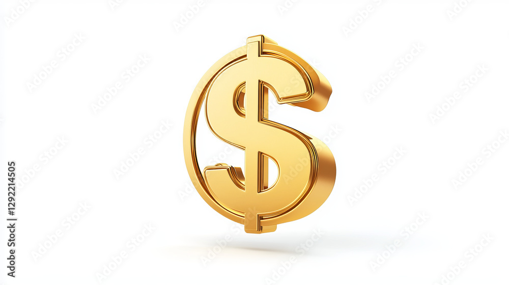 3D dollar sign and golden coin set isolated on white. Vector realistic illustration of gold American money symbol, usd currency flying in air, business finance, jackpot price, online casino elements 3D dollar sign and golden coin set isolated on white. Vector realistic illustration of gold American money symbol, usd currency flying in air, business finance, jackpot price, online casino elements