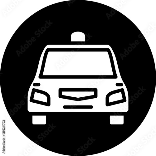 Police car vector icon style