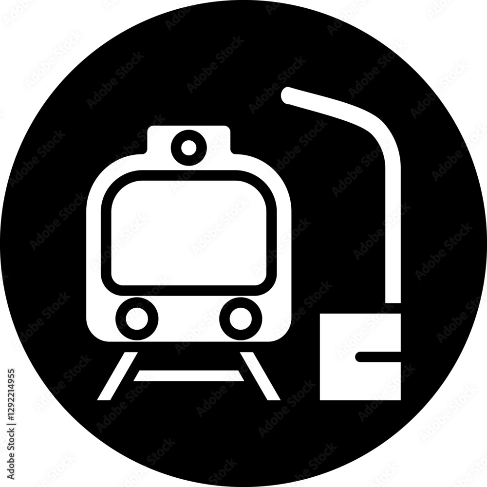 Naklejka premium Train station vector icon style