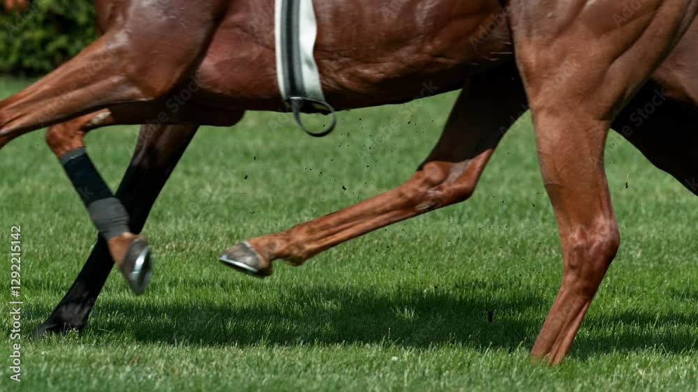 Super Slow Motion Shot of Running Horses at 1000fps , Filmed on High Speed Cinematic Camera
