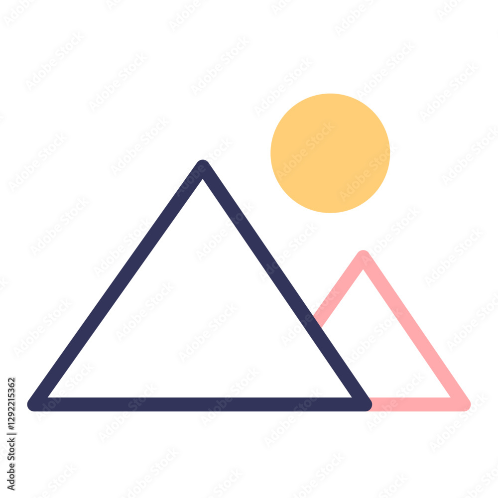 Landscape icon. Pyramid icon. Gallery icon Landscape icon. Pyramid icon. Gallery icon