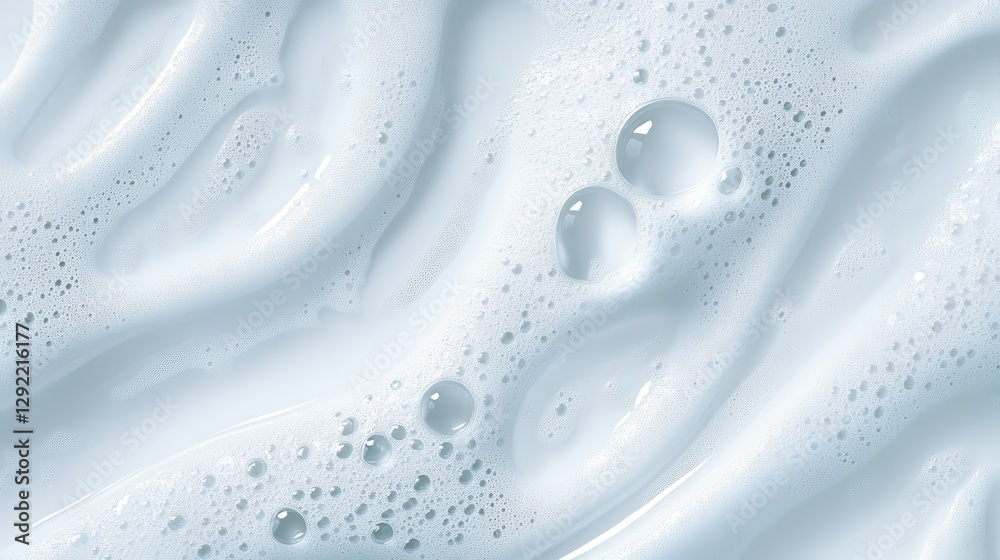 Delicate soap suds forming creamy peaks and effervescent bubbles, highlighting elegant skincare and cleansing product presentation Delicate soap suds forming creamy peaks and effervescent bubbles, highlighting elegant skincare and cleansing product presentation