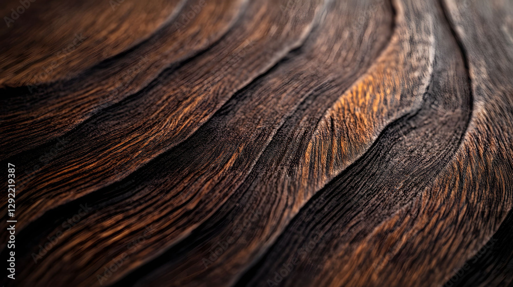 Dark Wood Texture: A Close-Up of Rich, Deep Brown Wood Grain