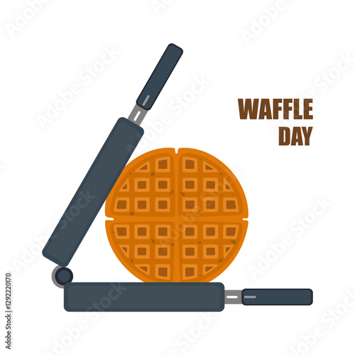 Food vector illustration. Bakery. Crispy waffles, handmade bread. Cooking. Sweet products. Sweet products. Food menu. Blank isolated on white background. For posters, signs, cards, and advertisements