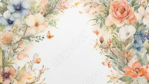 花のフレーム　AI画像　ジェネレーティブAI