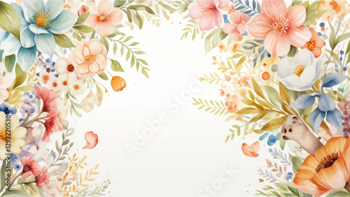 花のフレーム　AI画像　ジェネレーティブAI