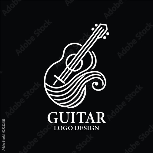 Guitar Vector Logo Design